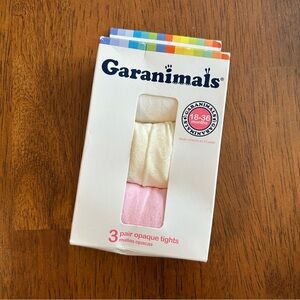 New Garanimals 3-Pair Opaque Tights • Size 18–36 Months • Pink/Cream/White